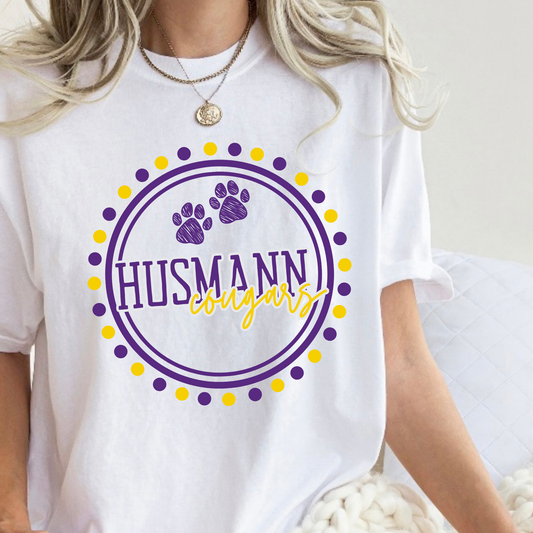 Polka Dot Cougars | Short Sleeve Adult Tee