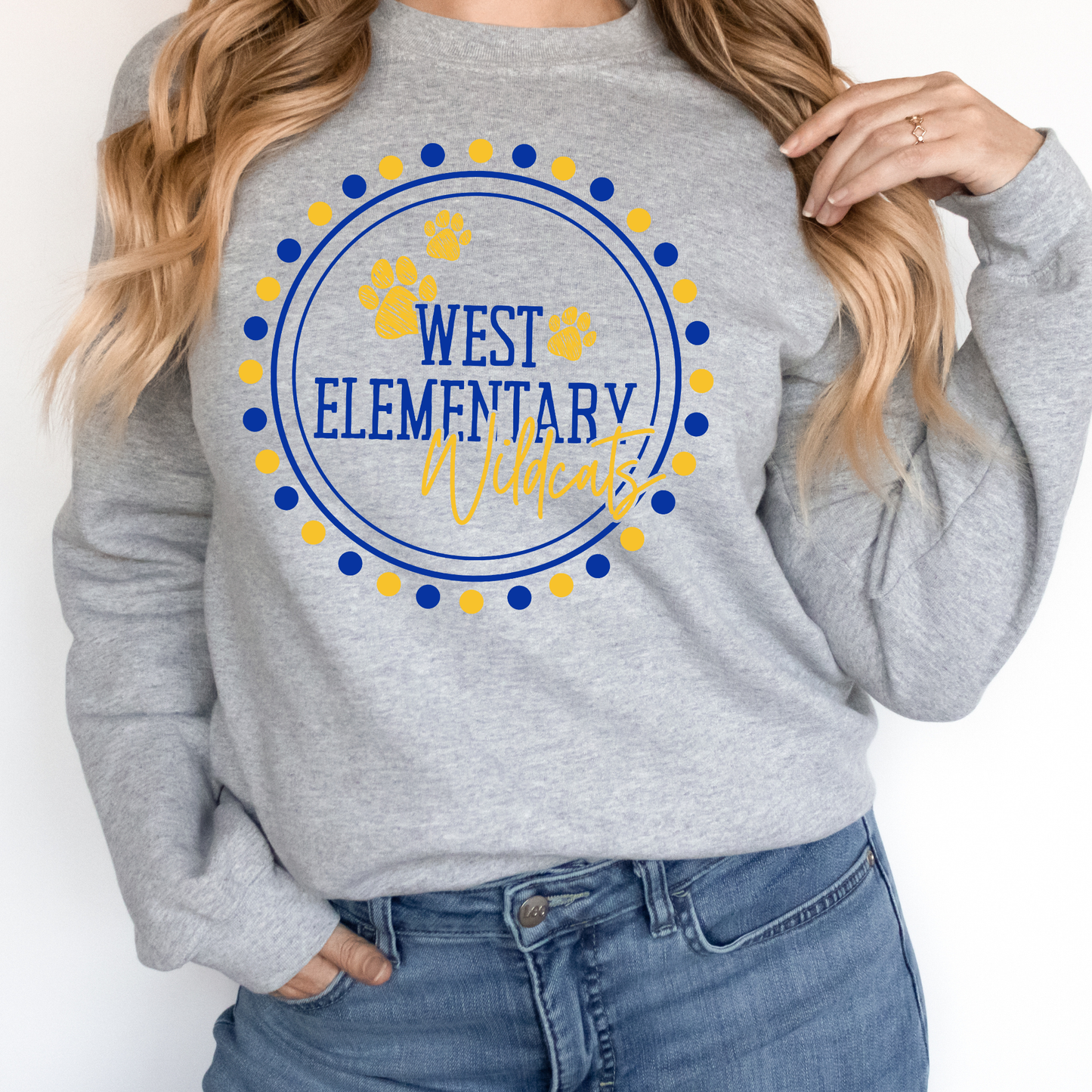Polka Dot Wildcats | Adult Crewneck