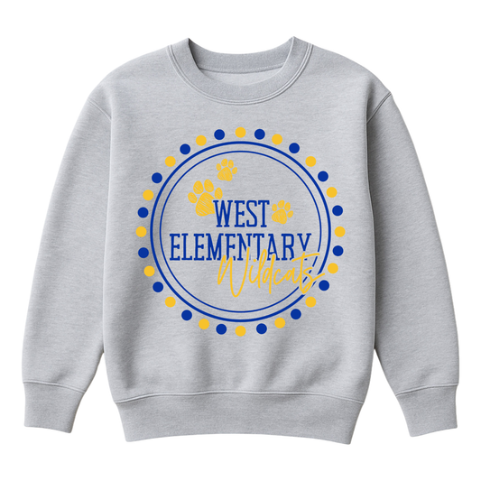 Polka Dot Wildcats | Youth Fleece Crewneck