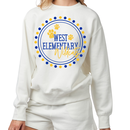 Polka Dot Wildcats | Ladies Boxy Crewneck