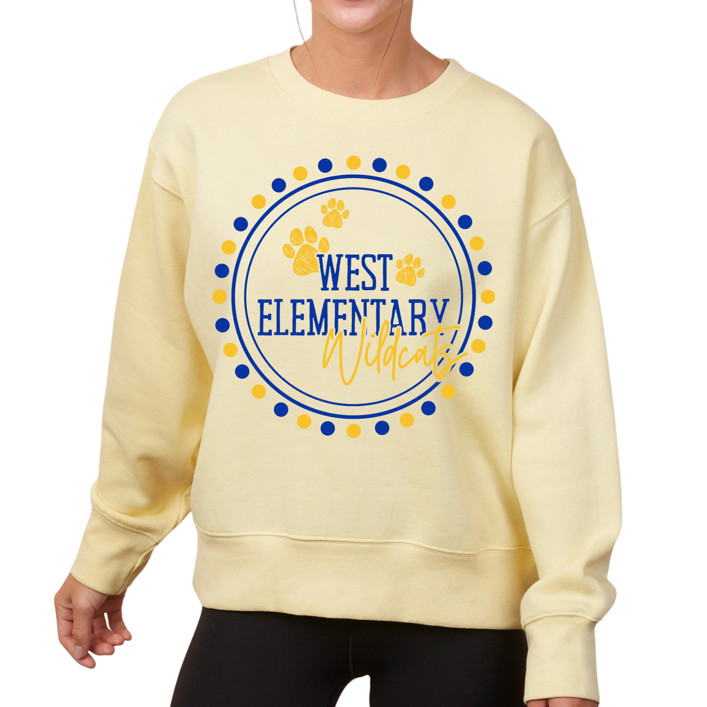 Polka Dot Wildcats | Ladies Boxy Crewneck