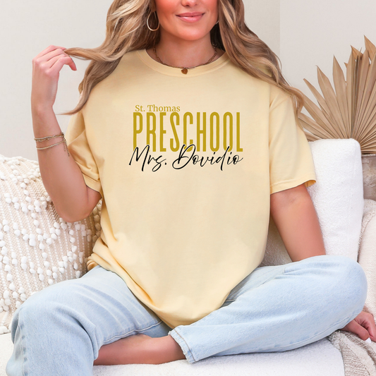 Personalized Preschool Teacher  | Short Sleeve Adult Tee