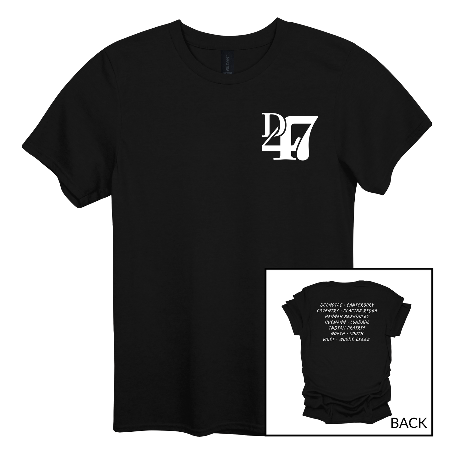D47 Schools White | Short Sleeve Adult Tee