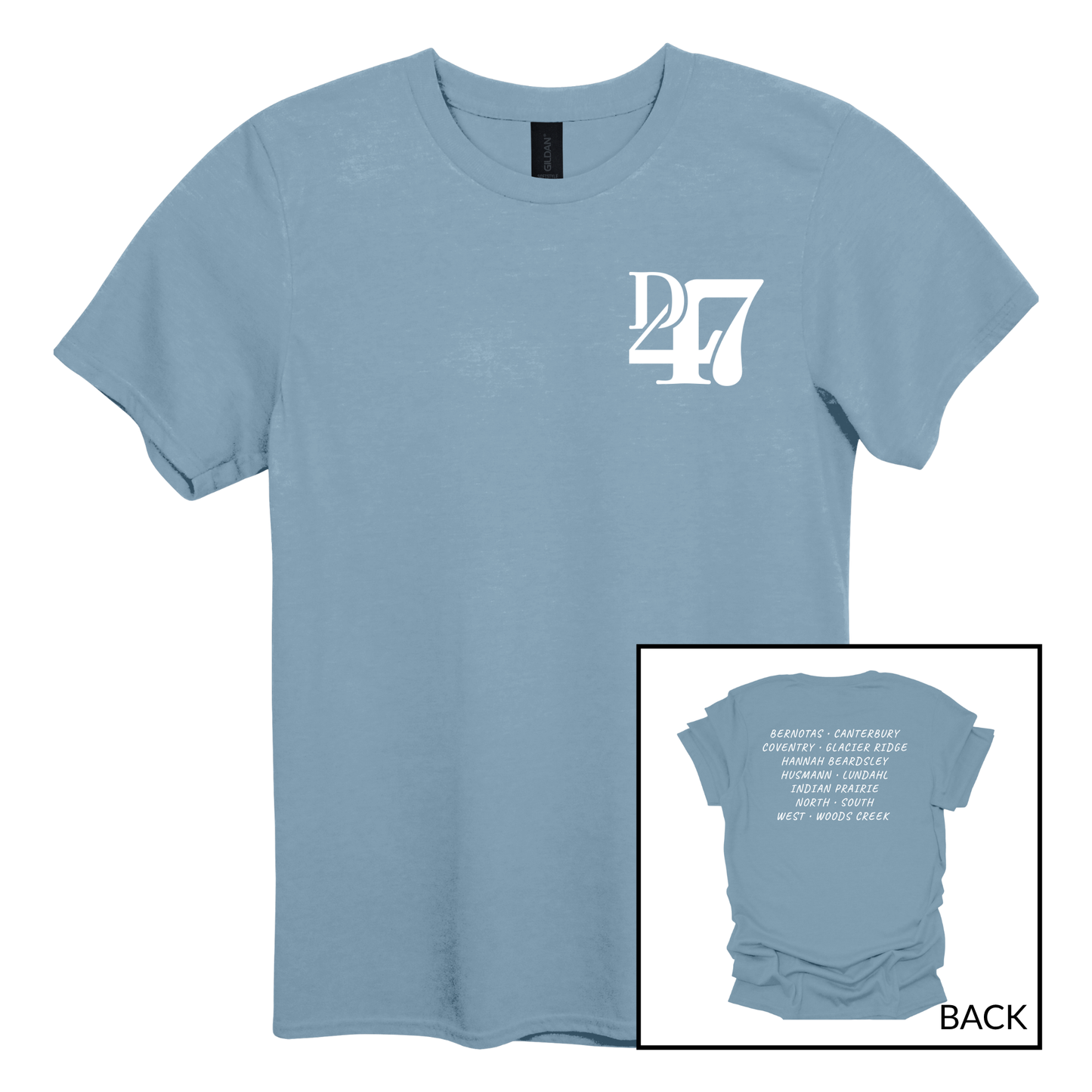 D47 Schools White | Short Sleeve Adult Tee