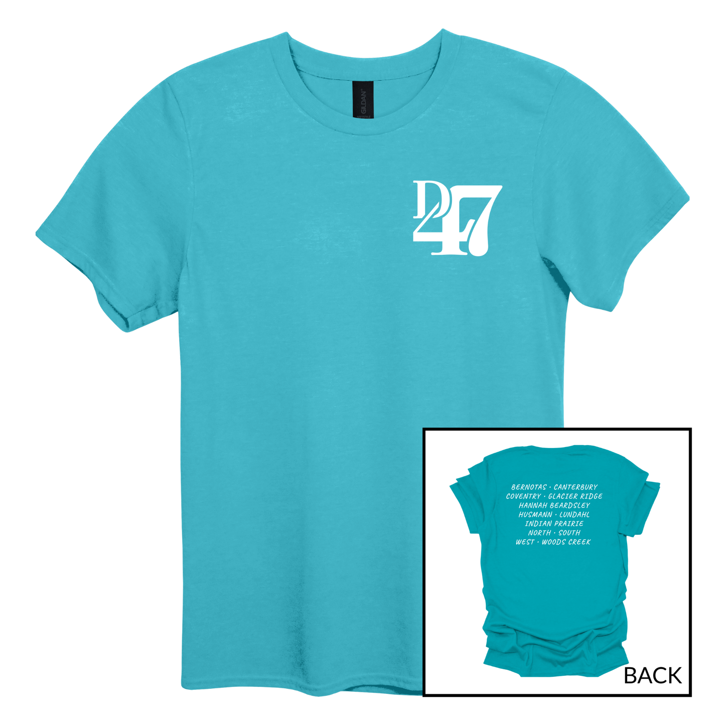 D47 Schools White | Short Sleeve Adult Tee