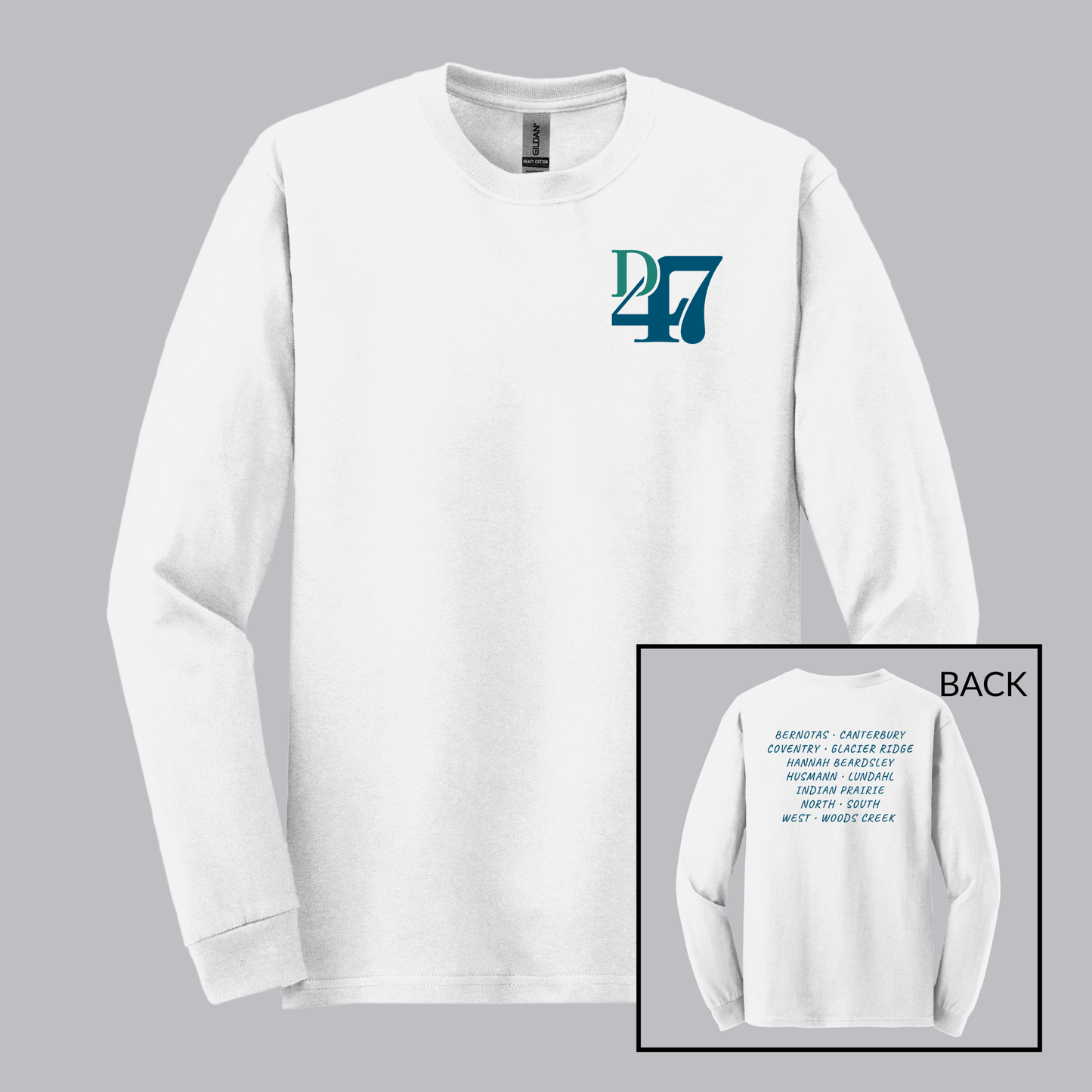 D47 Schools Full Color | Long Sleeve Adult Tee