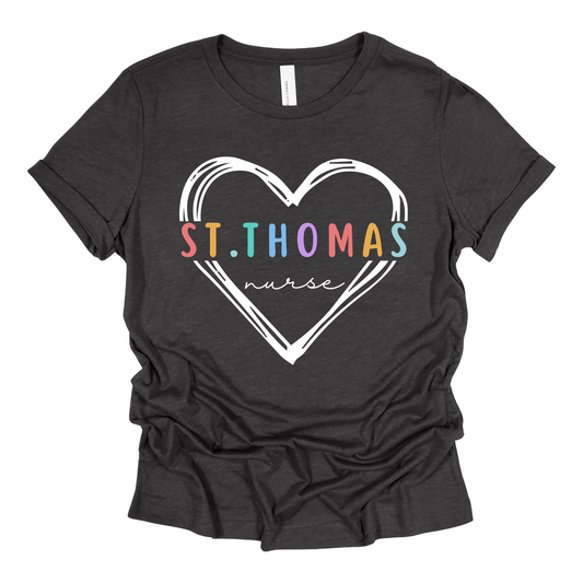 Personalized St. Thomas Heart | Short Sleeve Adult Tee
