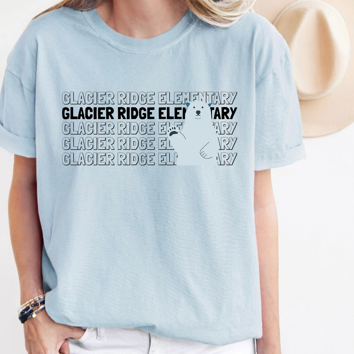 Stacked Glacier Ridge Elementary | Short Sleeve Adult Tee