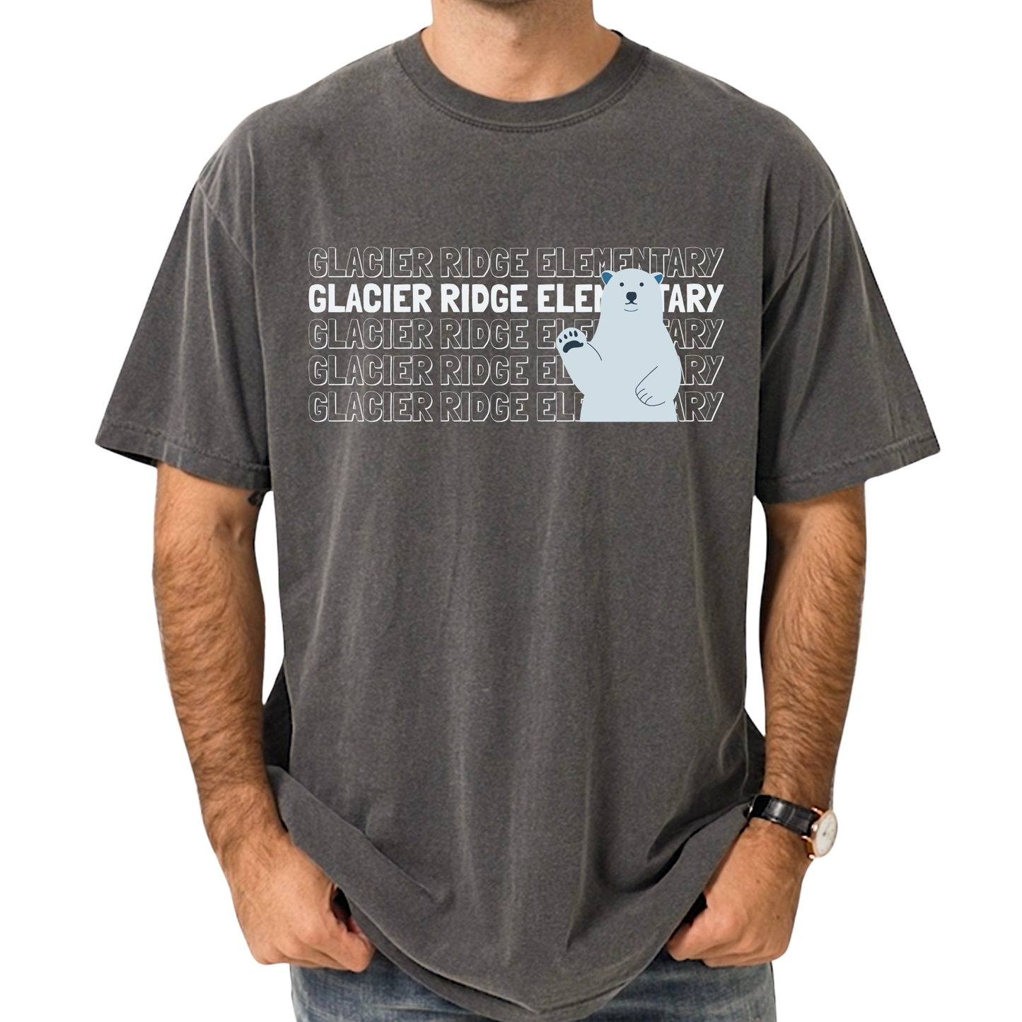 Stacked Glacier Ridge Elementary | Short Sleeve Adult Tee