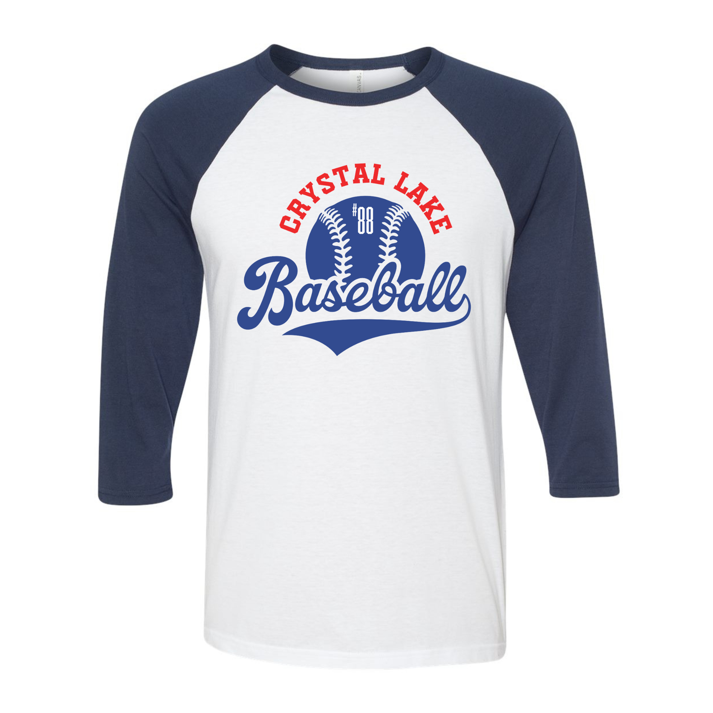 Vintage CLB, Personalized | Three-Quarter Sleeve Baseball Tee