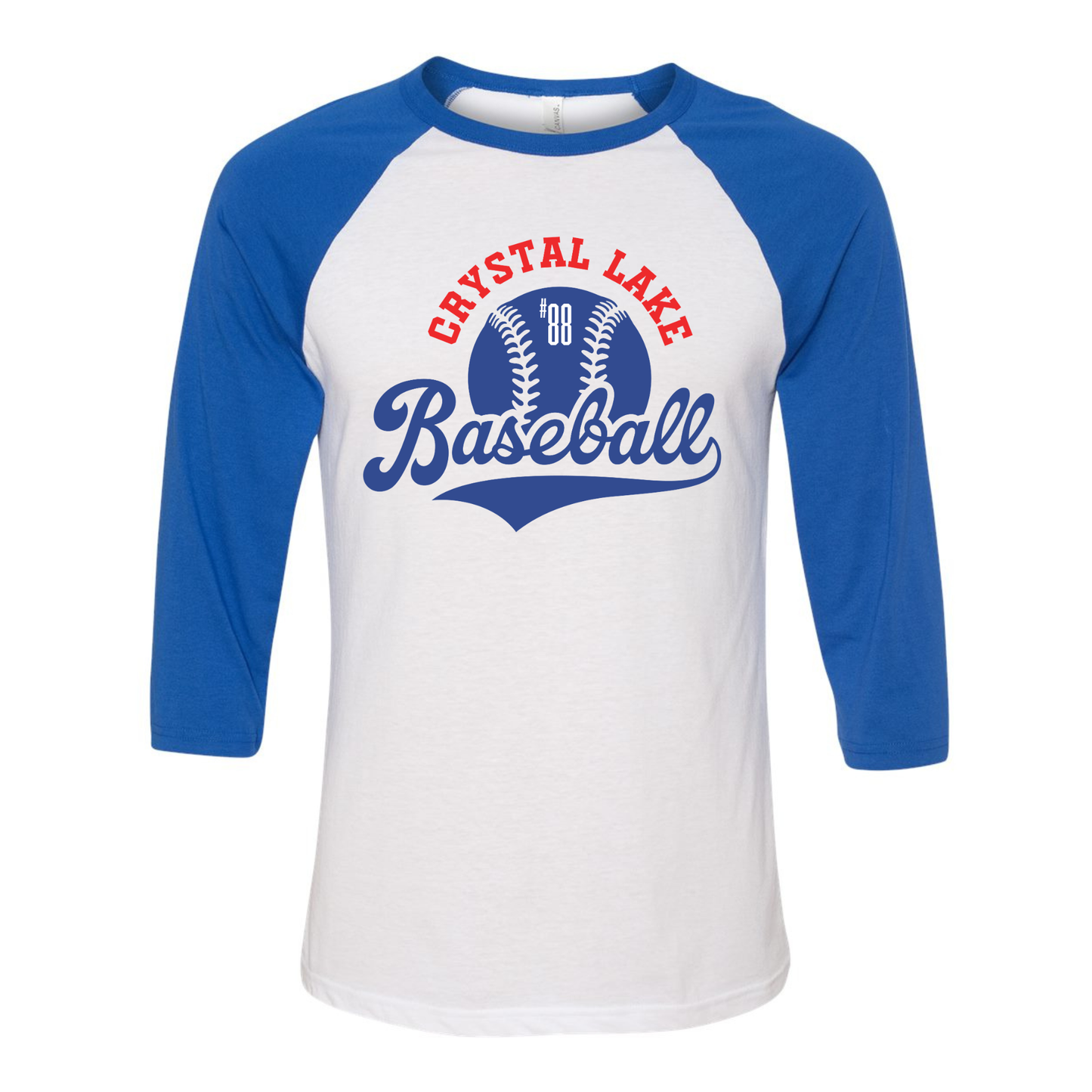 Vintage CLB, Personalized | Three-Quarter Sleeve Baseball Tee