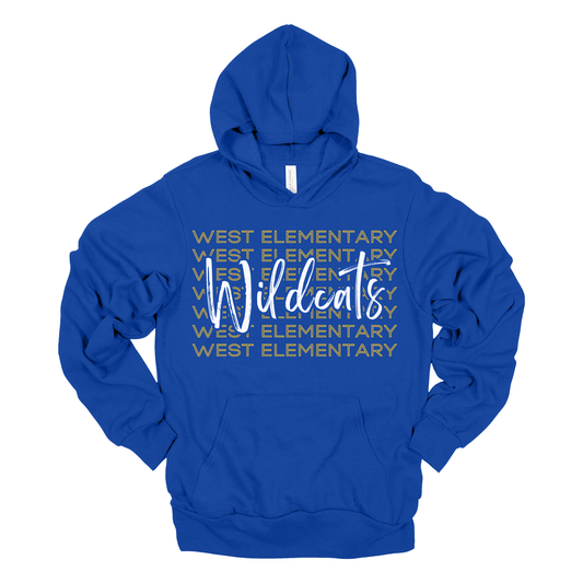 West Elementary Wildcats Stack | Adult Hooded Sweatshirt
