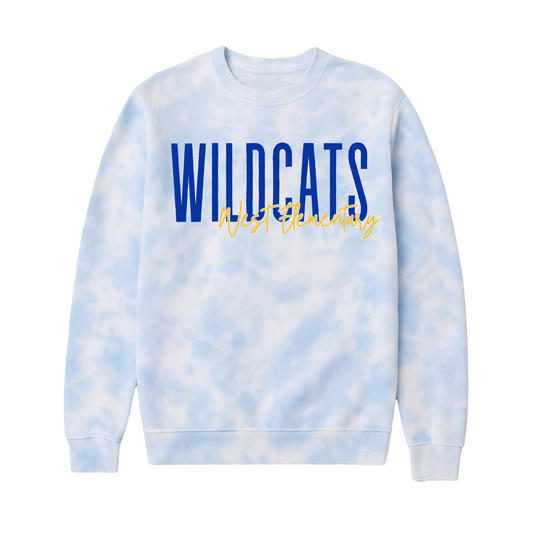 West Wildcats | Fleece Tie-Dye Crewneck
