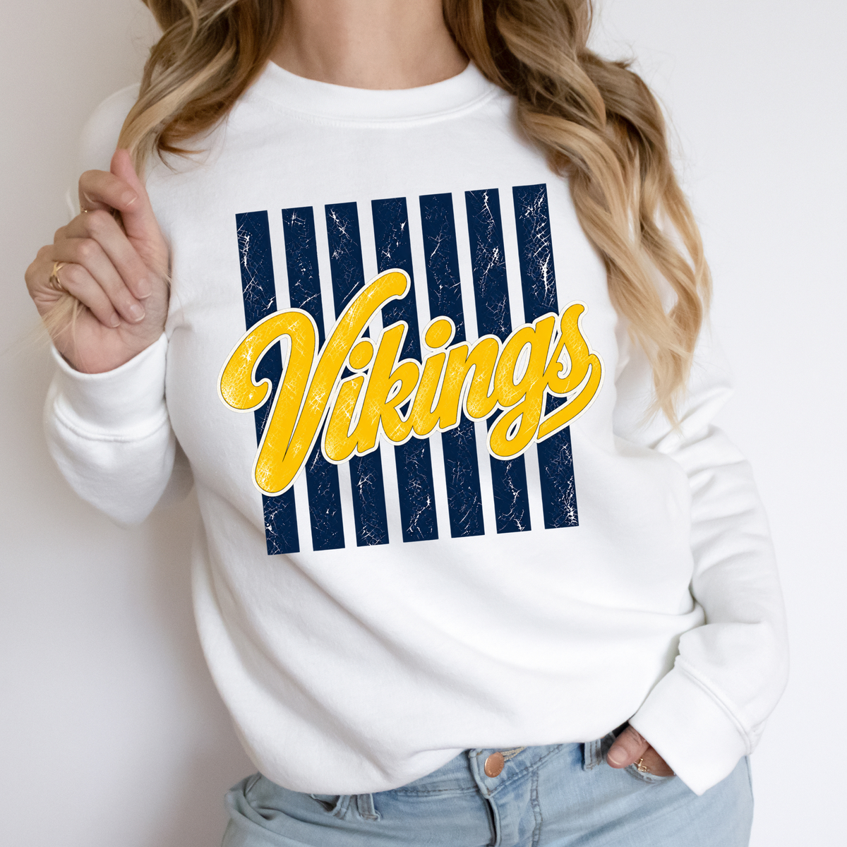 Vikings Stripe | Adult Crewneck