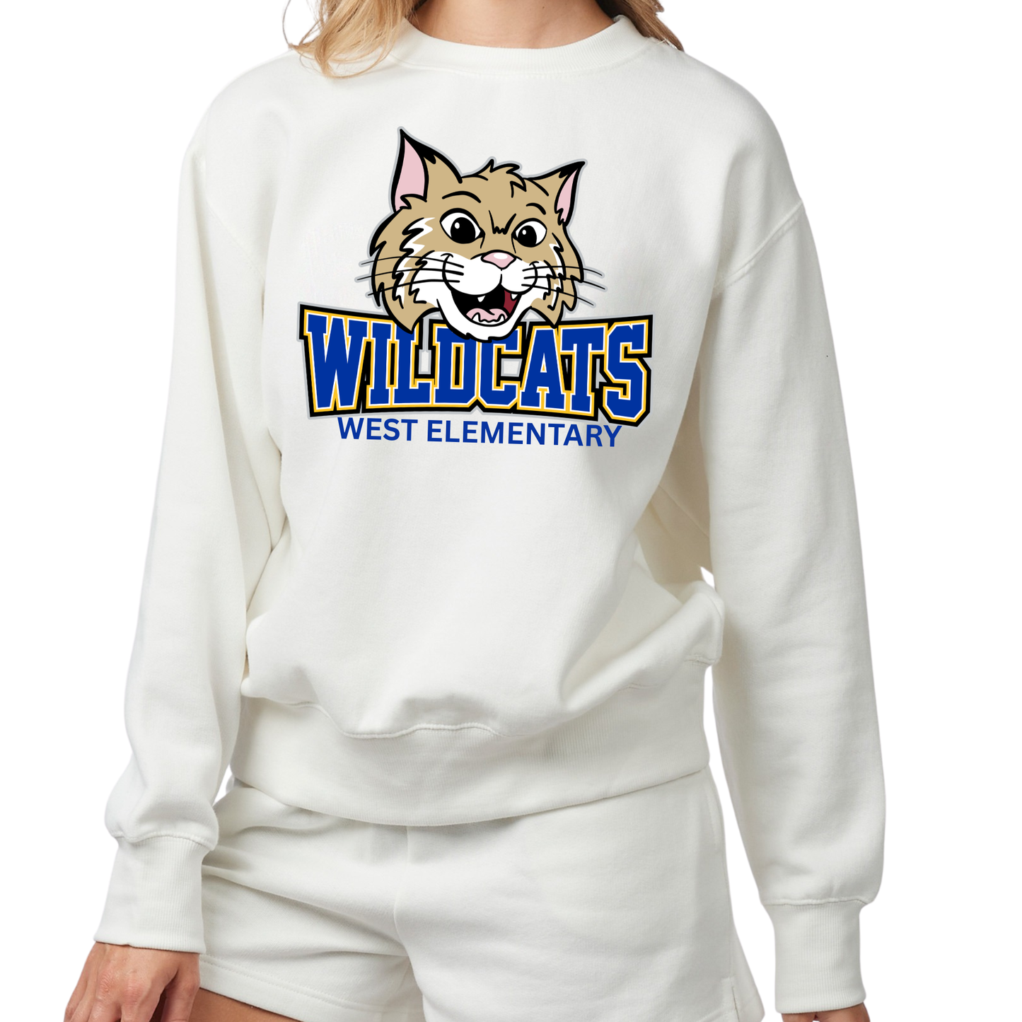 Wildcats Mascot | Ladies Boxy Crewneck