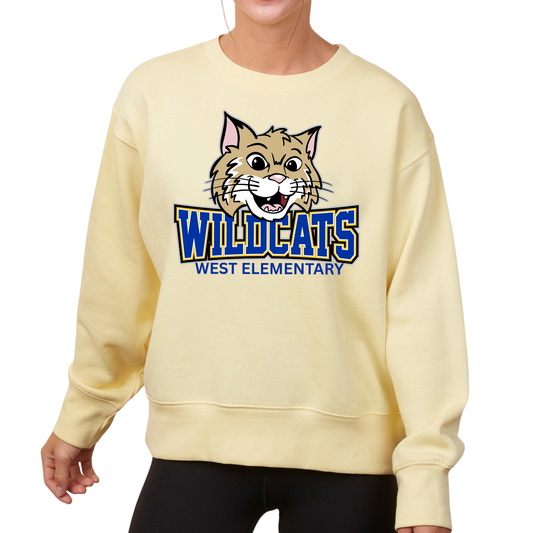 Wildcats Mascot | Ladies Boxy Crewneck