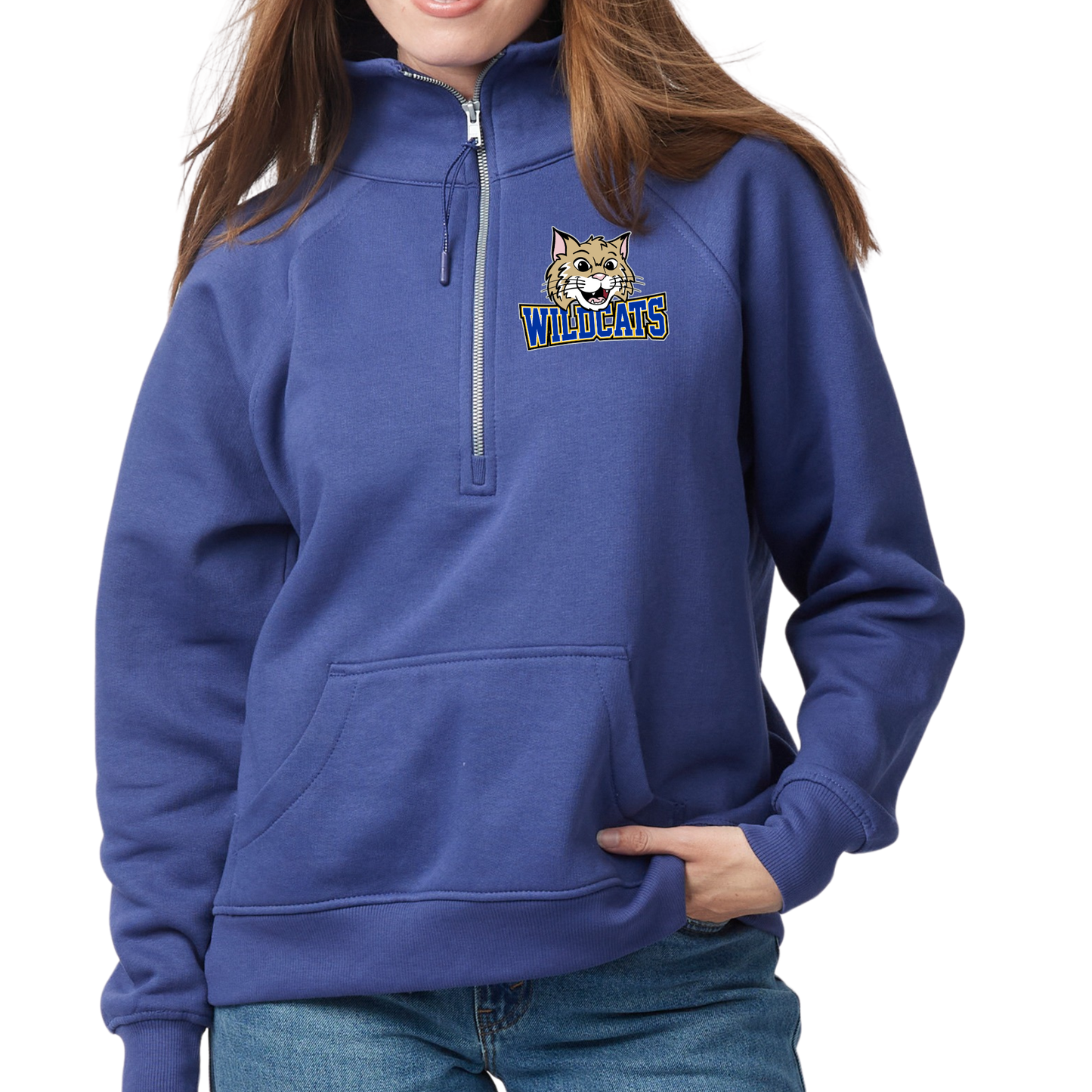 Wildcats Mascot | Womens Quarter Zip Fleece