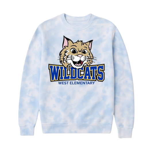 Wildcats Mascot | Fleece Tie-Dye Crewneck