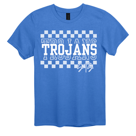 Checkered Trojans | Short Sleeve Toddler Tee