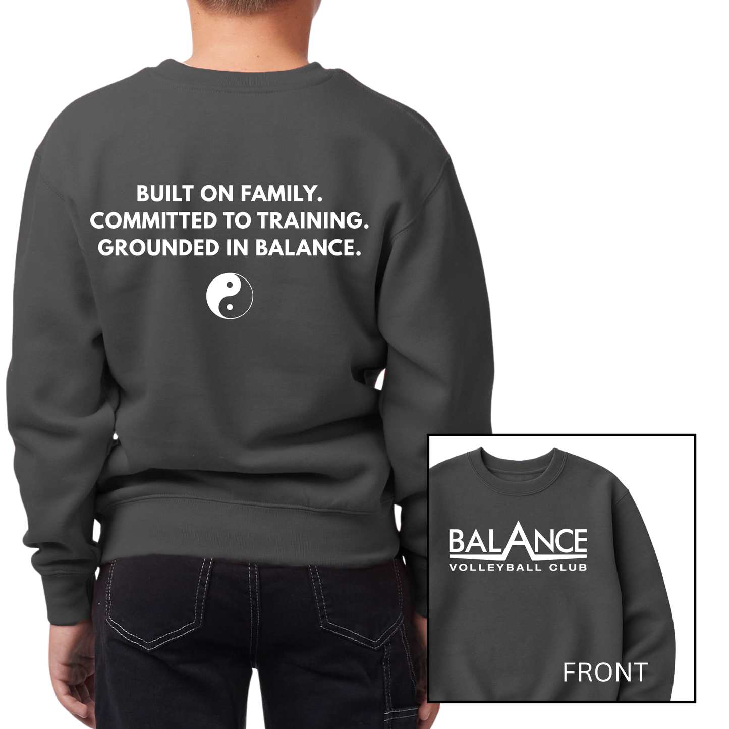 Balance Motto | Youth Fleece Crewneck