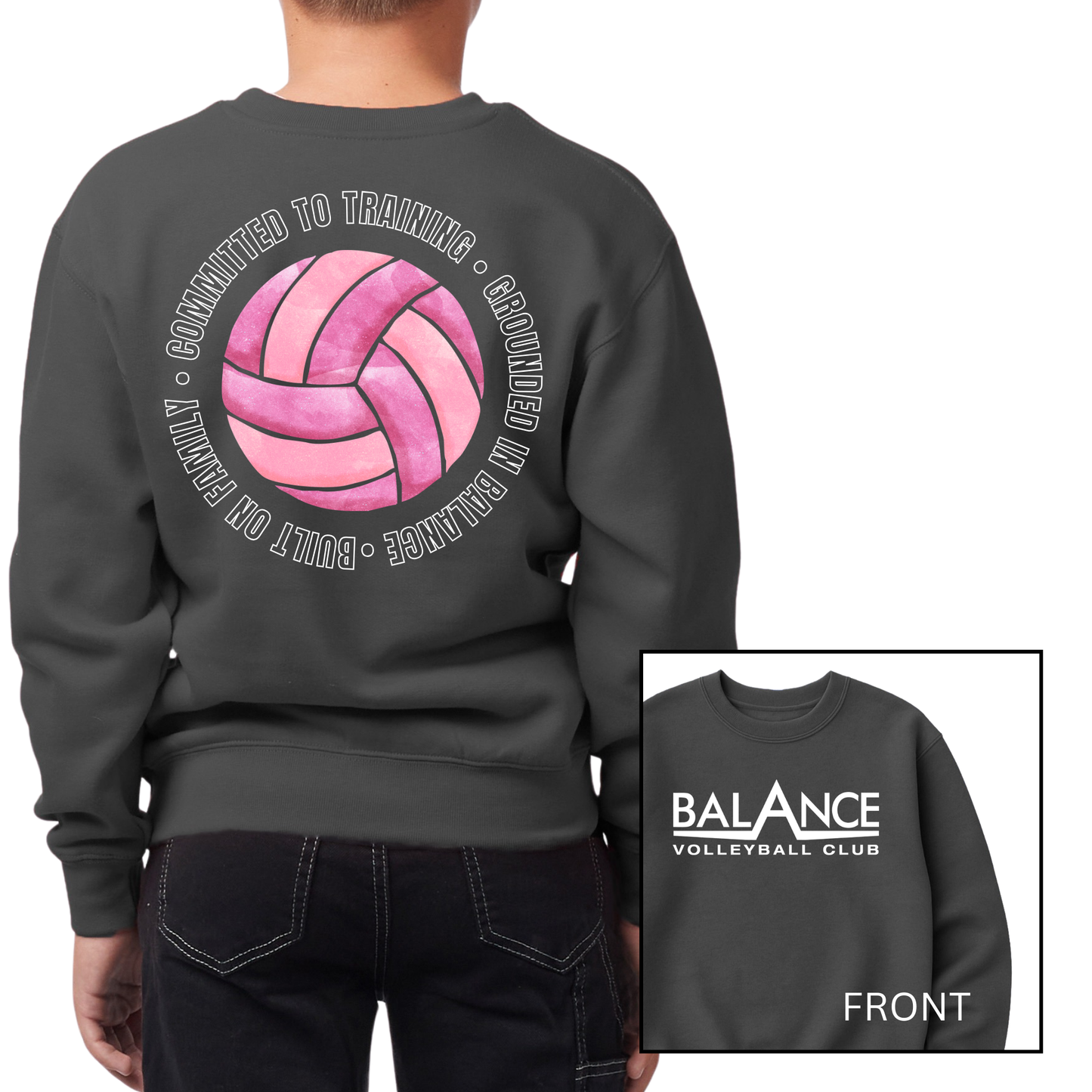 Balance Round Motto | Youth Fleece Crewneck