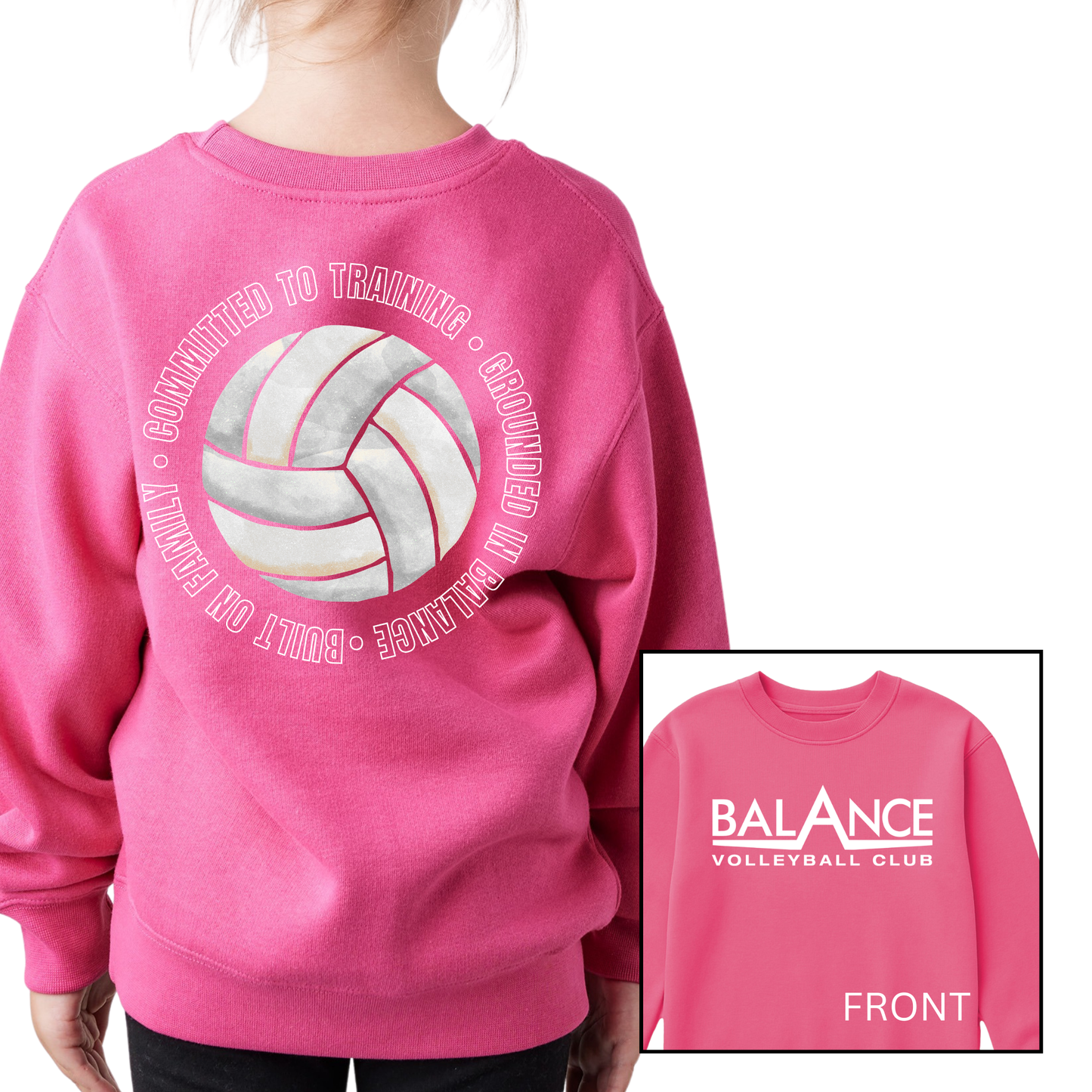 Balance Round Motto | Youth Fleece Crewneck