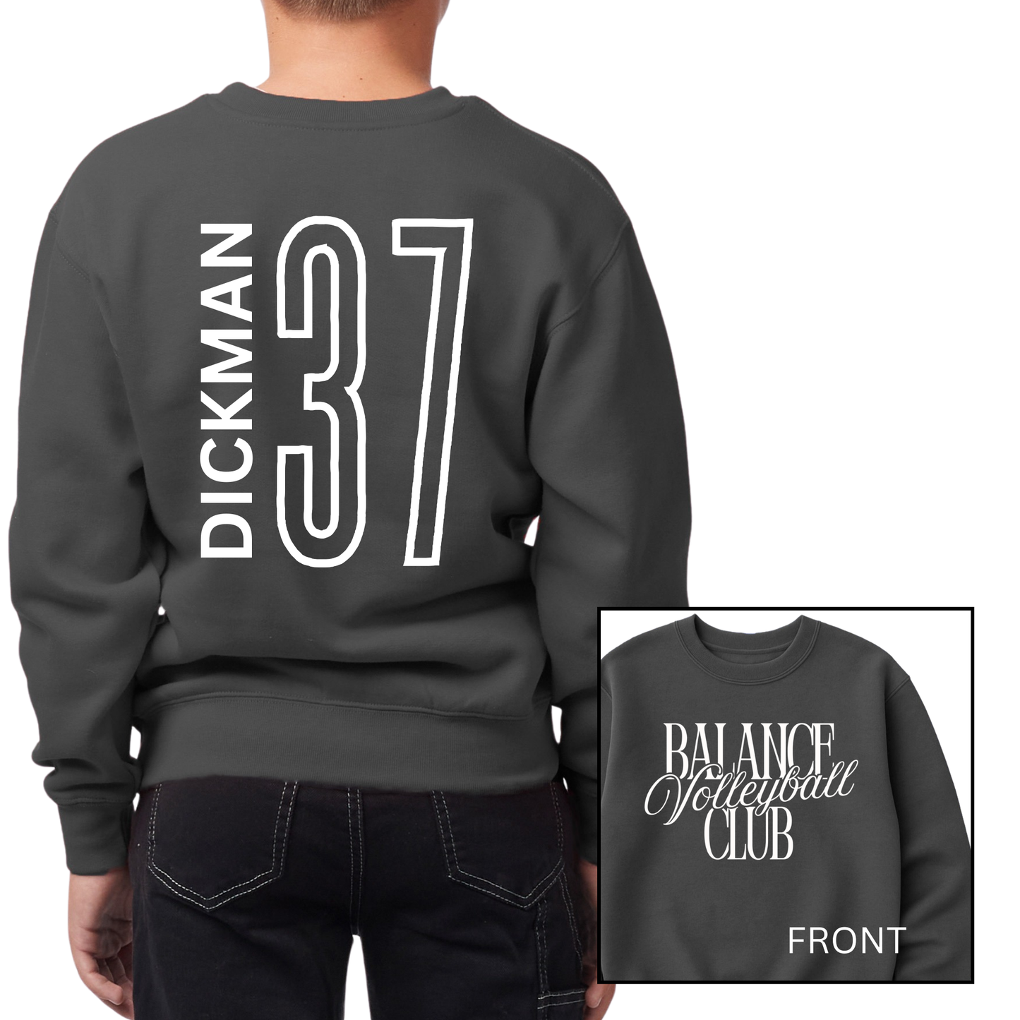 Balance Volleyball Club, Personalized | Youth Fleece Crewneck
