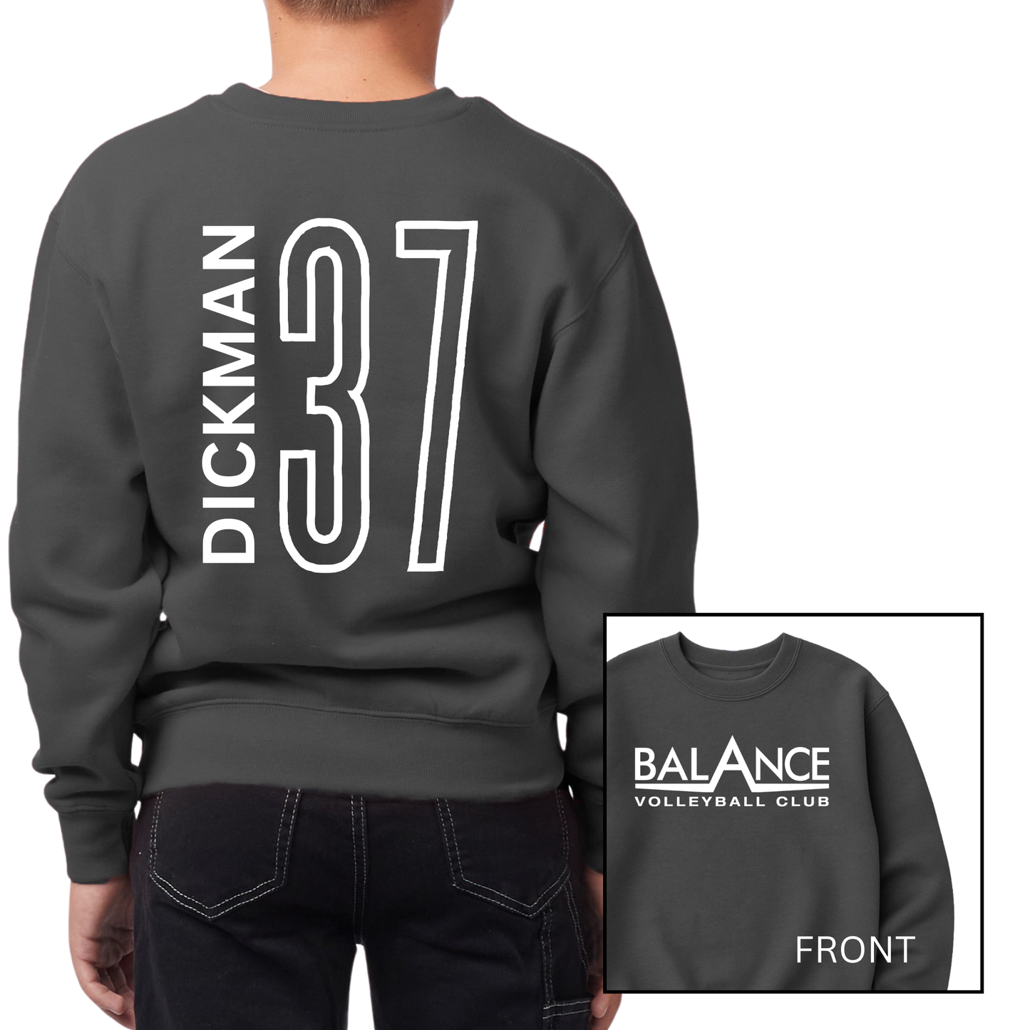 Balance Logo, Personalized | Youth Fleece Crewneck