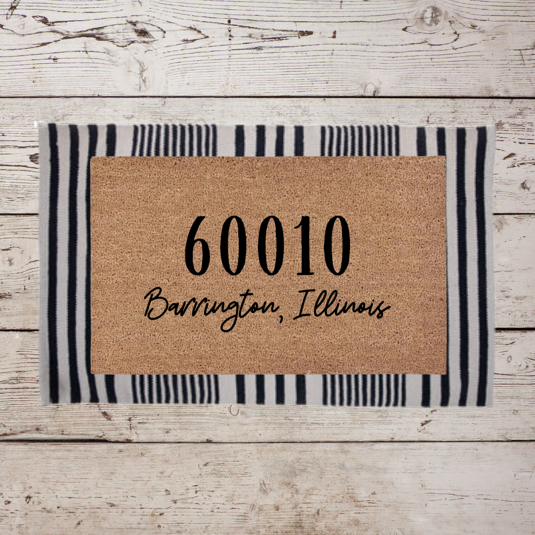 Barrington, Illinois Zip Code | Custom Doormat