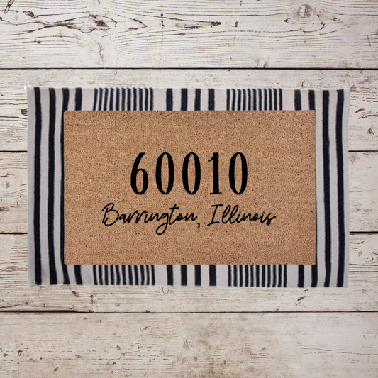 Barrington, Illinois Zip Code | Custom Doormat