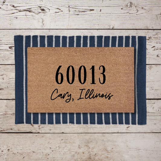 Cary, Illinois Zip Code | Custom Doormat