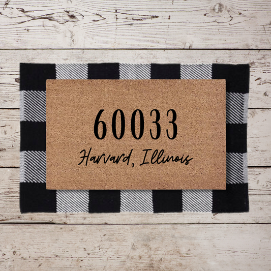 Harvard, Illinois Zip Code | Custom Doormat