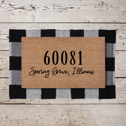 Spring Grove, Illinois Zip Code | Custom Doormat