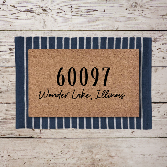 Wonder Lake, Illinois Zip Code | Custom Doormat
