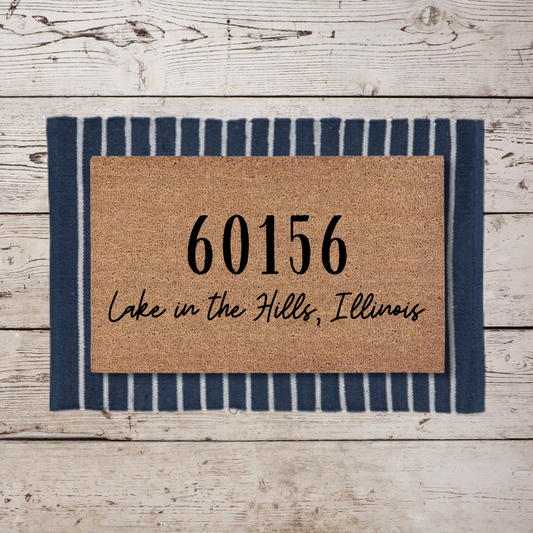 Lake in the Hills, Illinois Zip Code | Custom Doormat