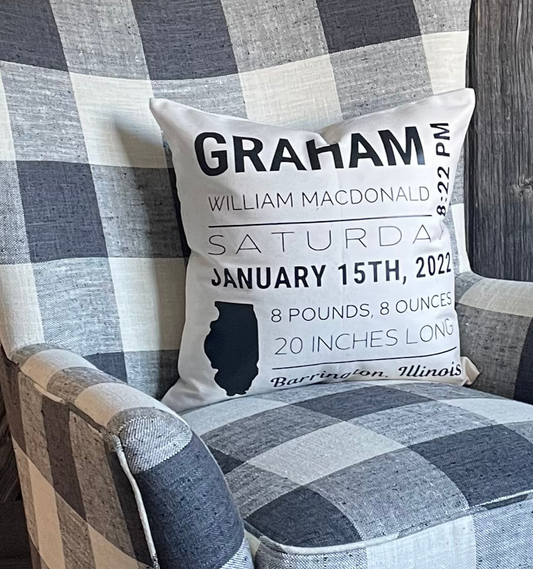 Birth Announcement | Custom Pillow