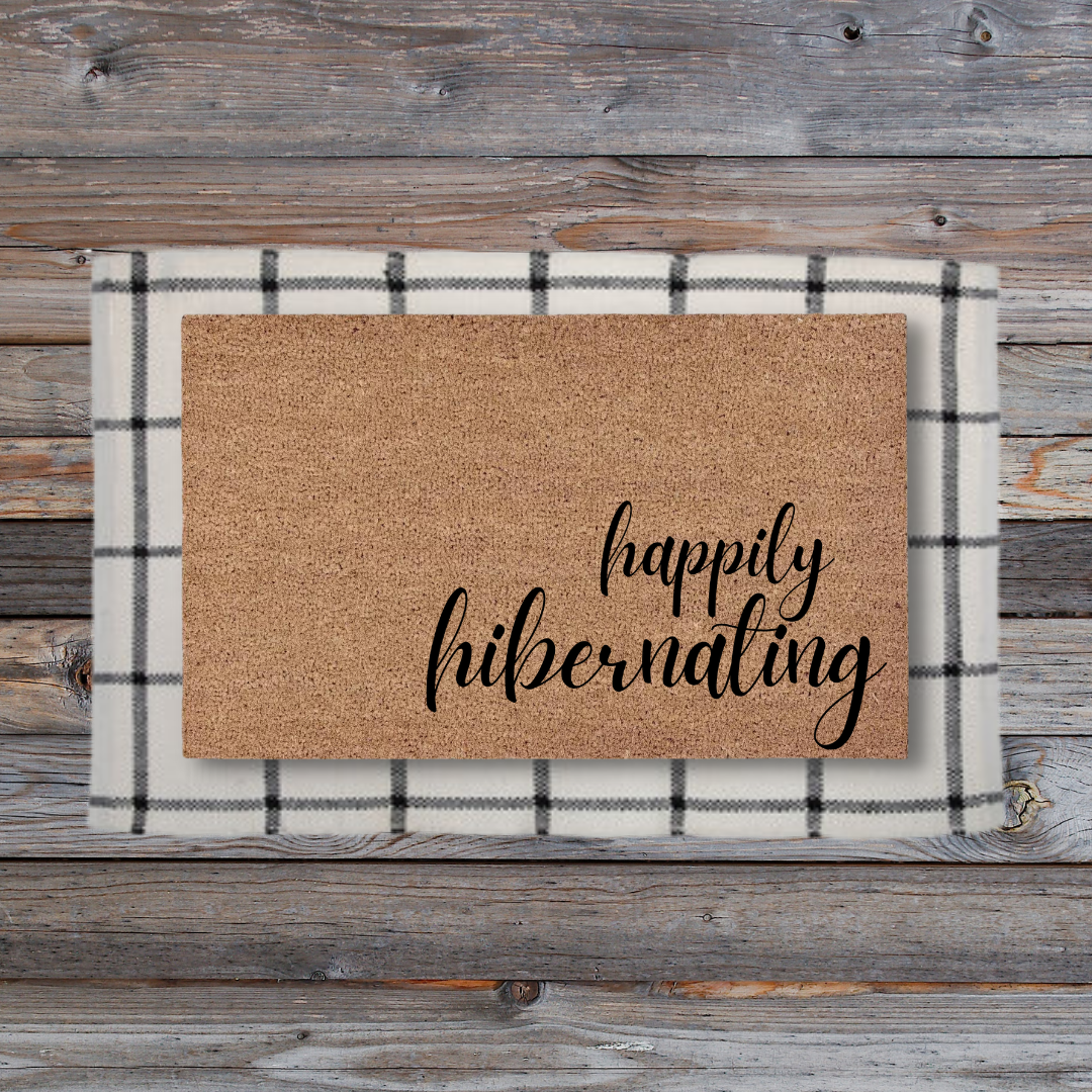 Happily Hibernating | Custom Doormat