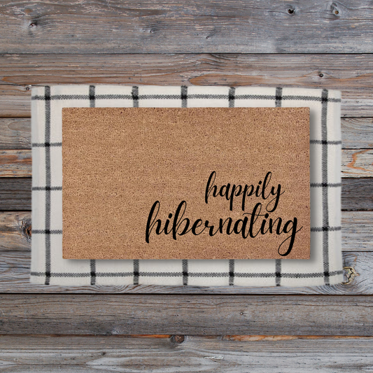 Happily Hibernating | Custom Doormat