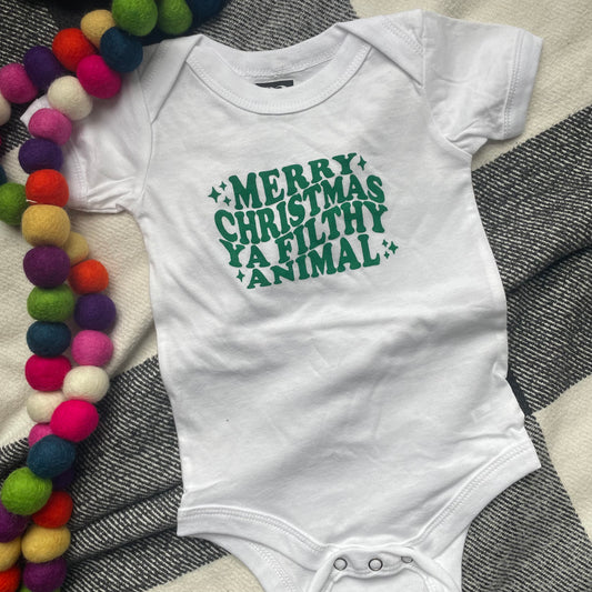 Merry Christmas Ya Filthy Animal | Onesie | Closeout